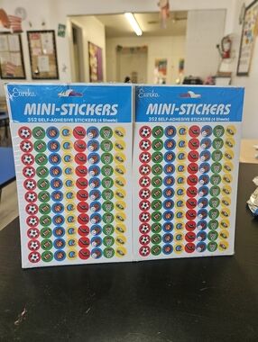 Vtg Eureka sports Mini Stickers 2 packs Self Adhesive NEW Sealed NOS